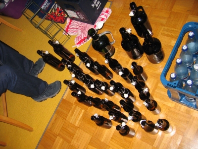 Flaschen gewaschen